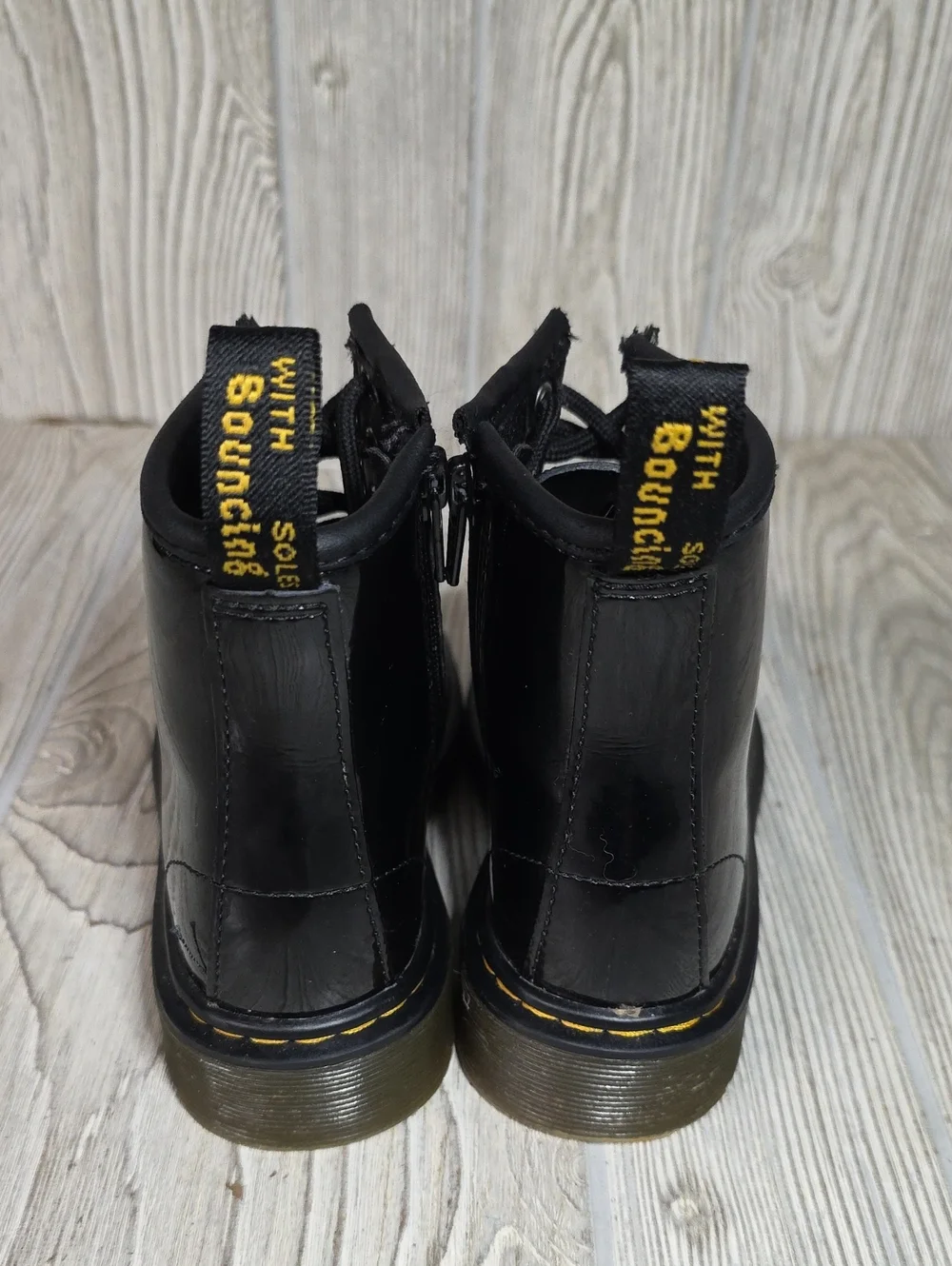 Dr. Martens Kids 1460 Black Patent Leather Combat Boots Unisex Kids Size 13
